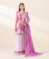 Womens Unstitched Embroidered Pink Three Piece Lawn Suit